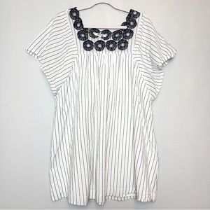 Madewell 100% Cotton Embroidered White Dress Large